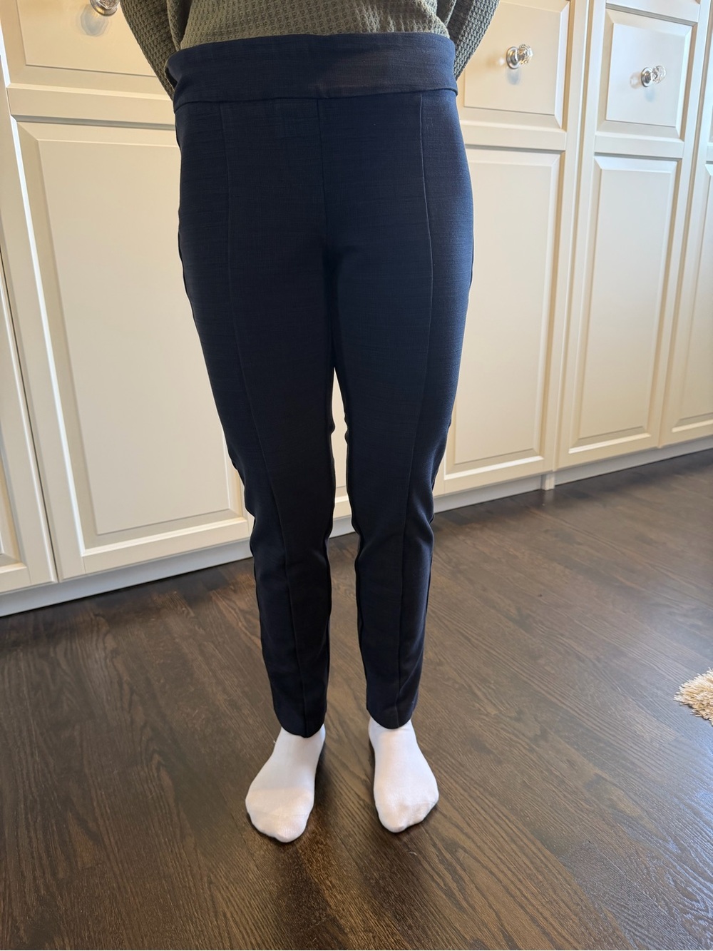 Dalia Navy Ponte Slim Ankle Pants